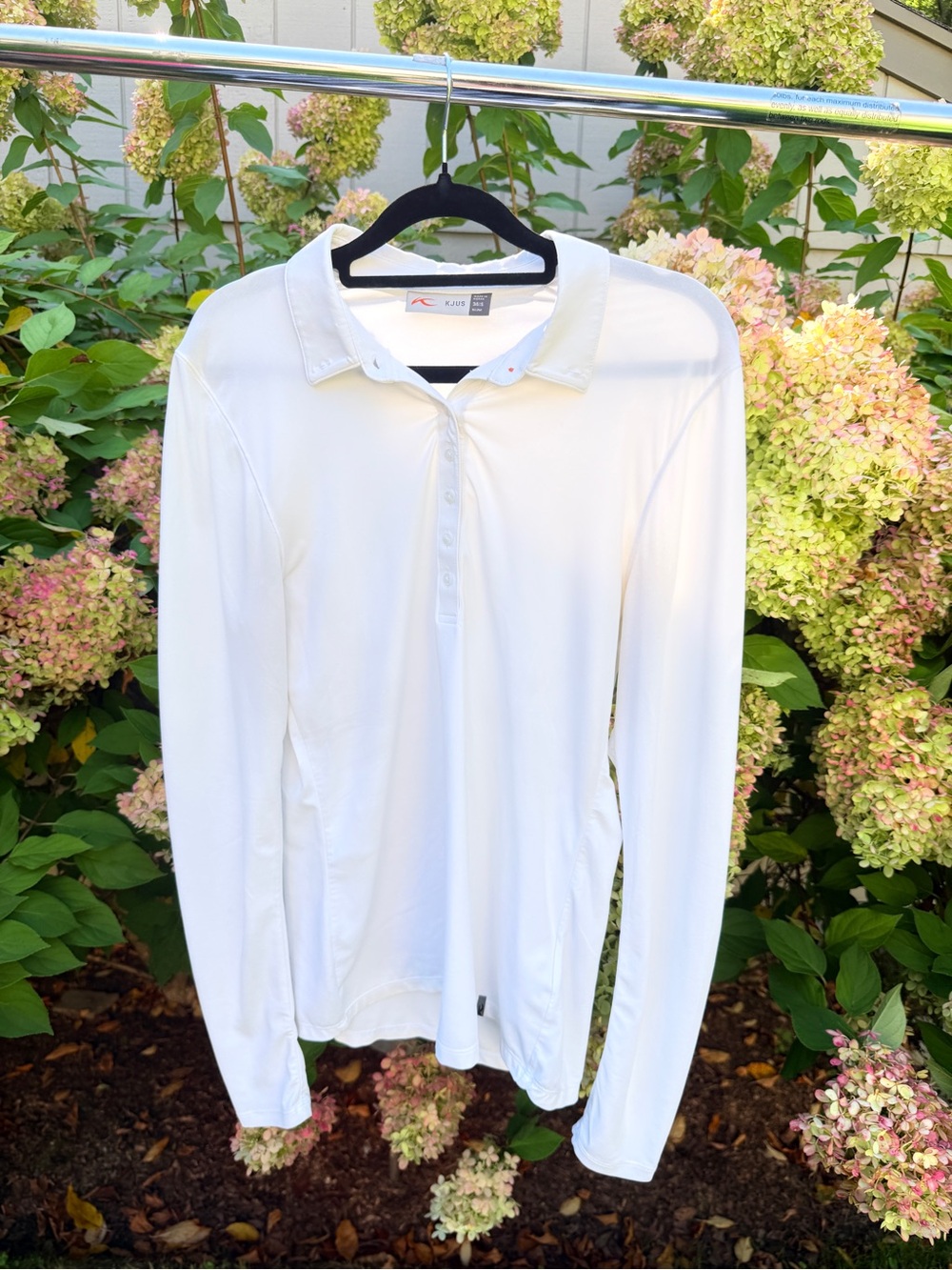 KJUS White Long-Sleeve Polo Top